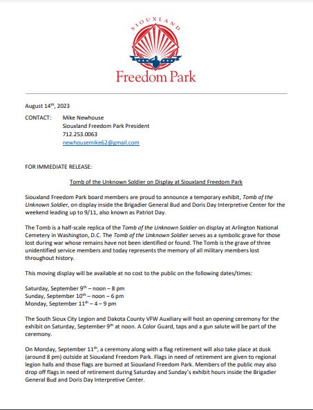 freedom park announcement