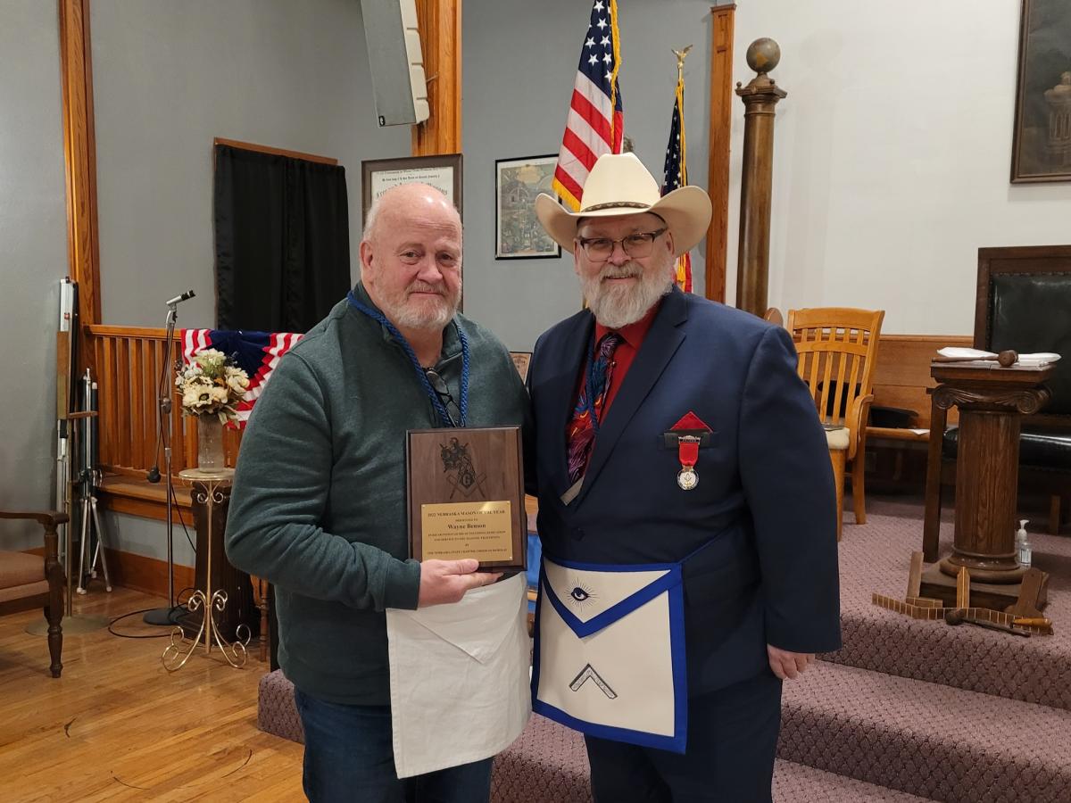 Brother Wayne Benson 2022 DeMolay Mason of the Year Nebraska